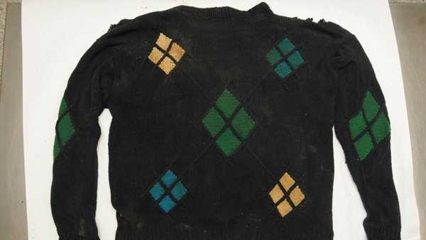This sweater was found on a male body that was recovered from the Allegheny River.
