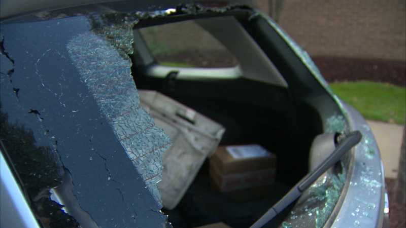 Mail was stolen from a letter carrier's vehicle that had its windows broken Wednesday in the Hill District.