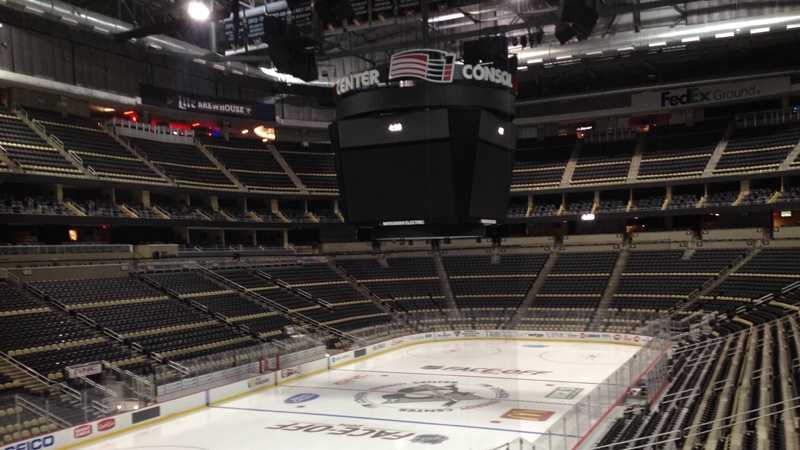 The hockey rink at Consol Energy Center is ready for the Pittsburgh Penguins season opener.