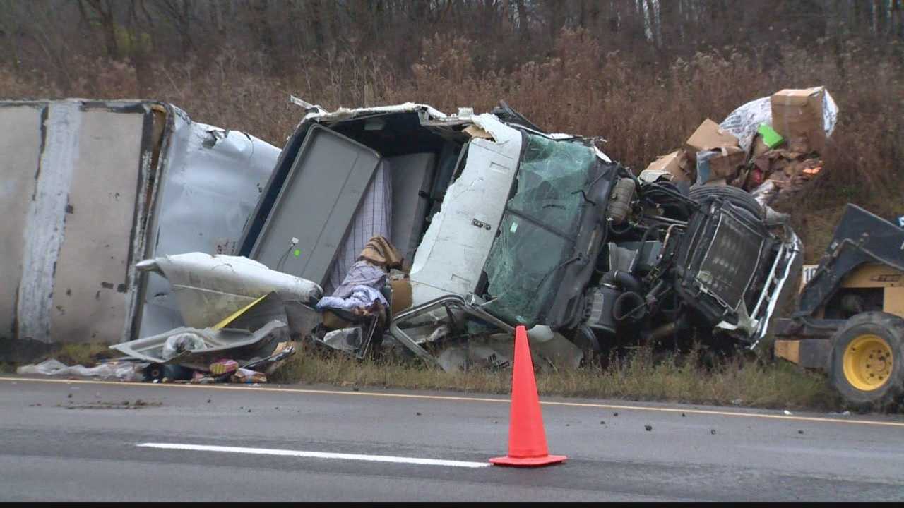 Tractor-trailers Crash On I-80, Cutting One In Half