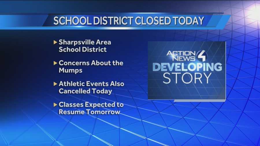 Sharpsville Area School district closes due to mumps