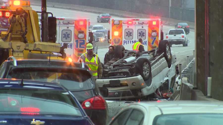 Photos Rollover crash on Parkway East