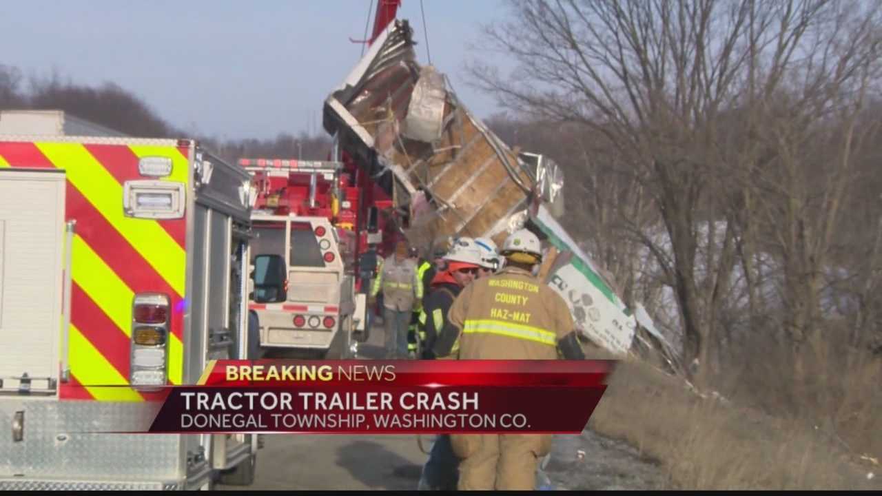 Photos: Tractor-trailer Rolls Off I-70, Crashes On Hillside