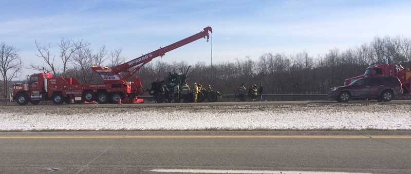 Photos: Tractor-trailer Rolls Off I-70, Crashes On Hillside