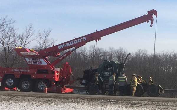 Photos: Tractor-trailer Rolls Off I-70, Crashes On Hillside