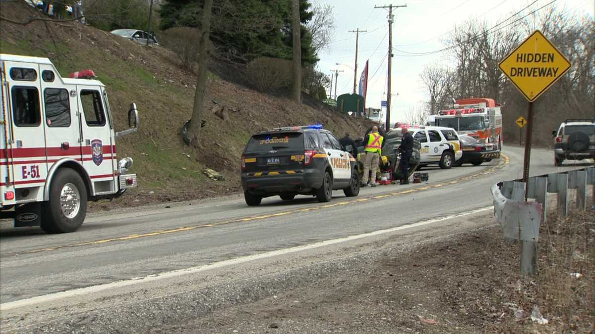 Photos: Plum rollover crash leaves one injured