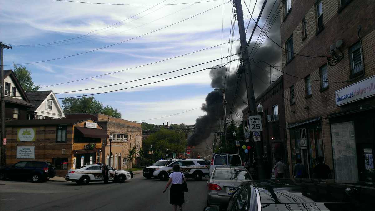 Photos: Large fire destroys building in Squirrel Hill business district