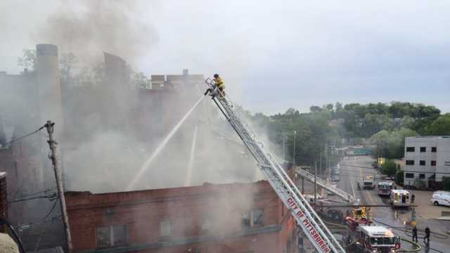 Photos: Large fire destroys building in Squirrel Hill business district