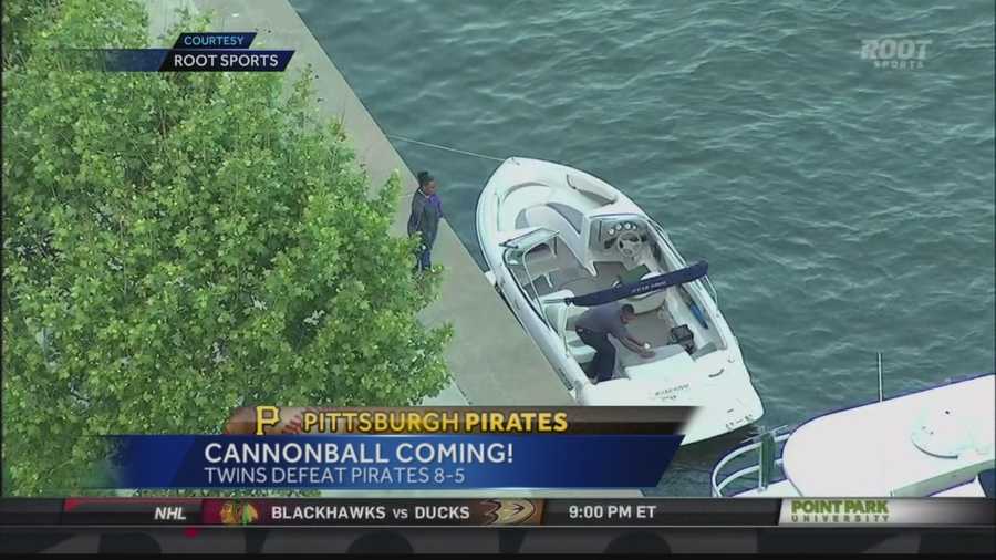A bystander climbed into a stranger's boat to retrieve a home run ball that was hit out of PNC Park by Pedro Alvarez.