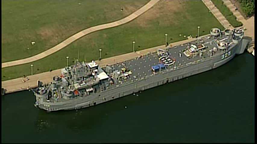 Last World War II-era tank-landing ship docked in Pittsburgh