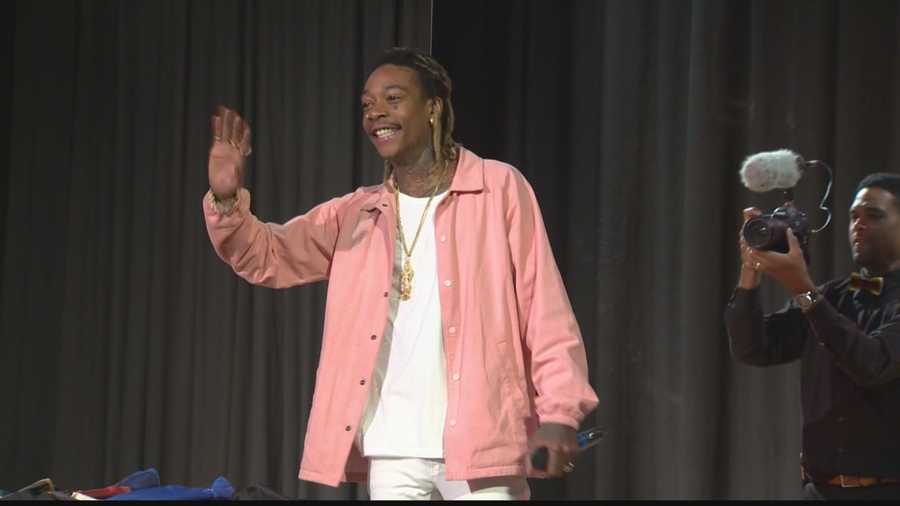 Rap star Wiz Khalifa surprises Taylor Allderdice students