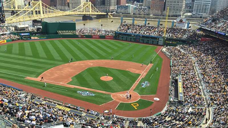 A Pittsburgh Pirates baseball game at PNC Park.