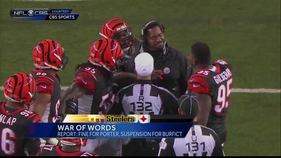 Steelers assistant coach Joey Porter got into it with some Bengals players on the field during a wild-card game.