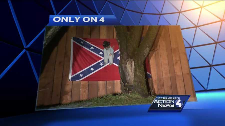 An African-American baby doll hanging in a noose, knife in its back, framed by a Confederate flag. Residents in one East Huntingdon Township neighborhood call the display racist and want to keep their kids away from it.
