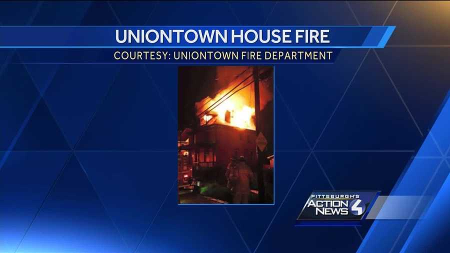 Crews battle house fire in Uniontown