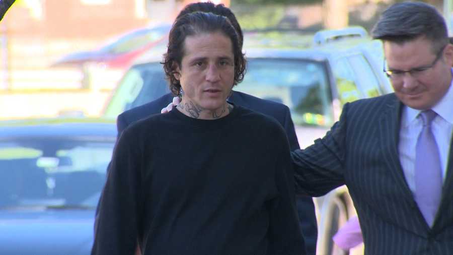 Paul Spadafora arrives for a court hearing with his lawyer.