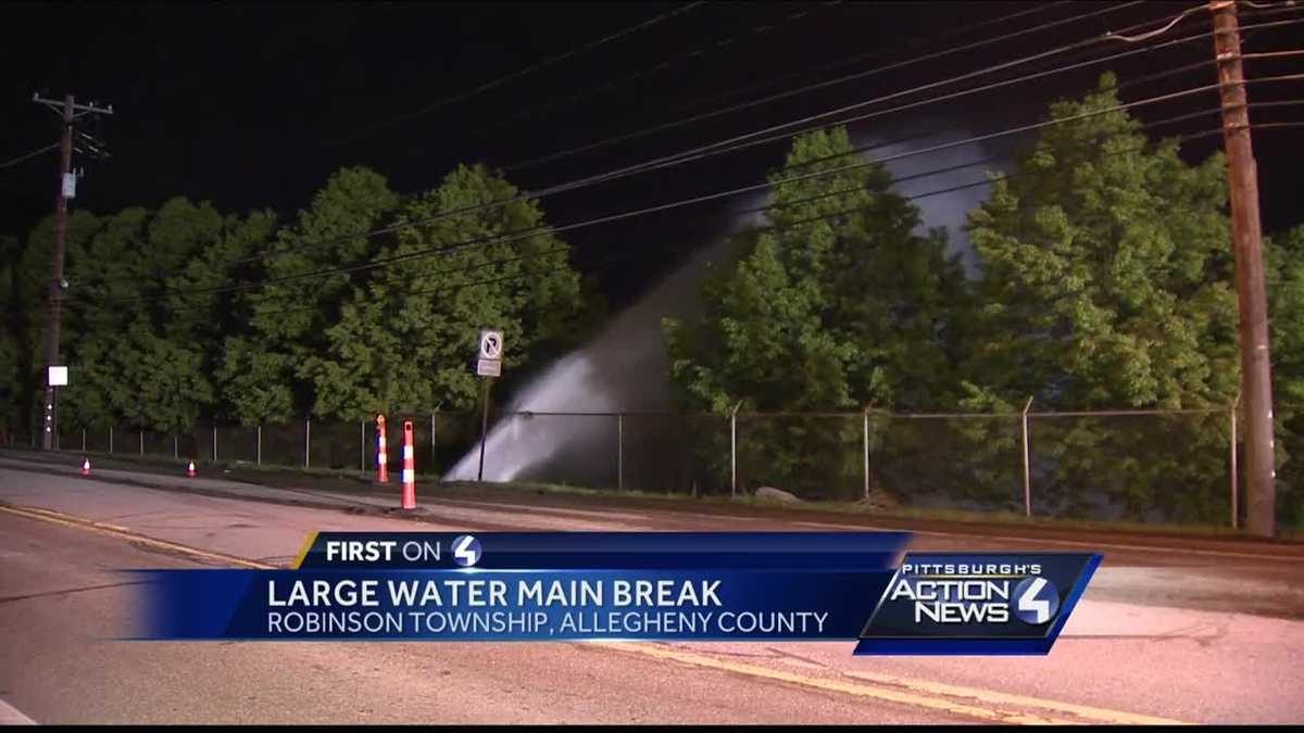 Water from broken main shoots into air in Robinson Township