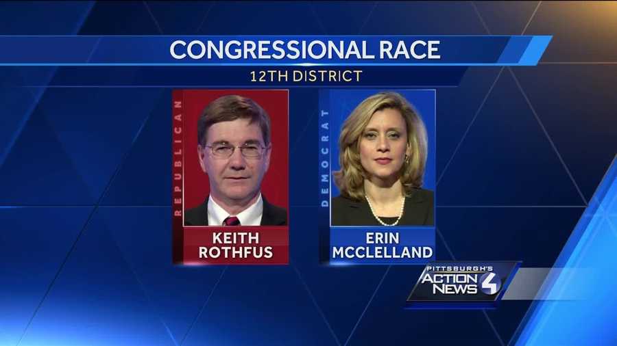 Congressional republican incumbent Keith Rothfus spoke at republican presidential candidate Donald Trump's rally in Ambridge, while his opponent, Erin McClelland spoke right across the street.