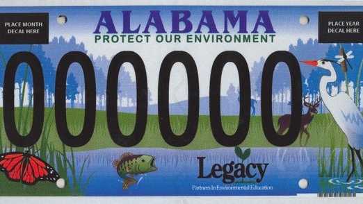 One of Alabama's many specialty car tags