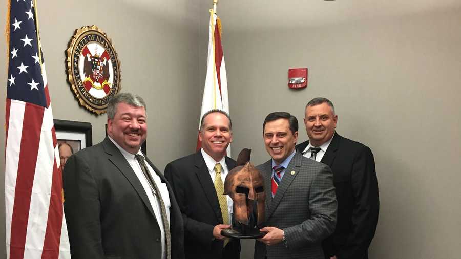 Pictured L-R: DEA Special Agent in Charge Keith Brown; DEA Assistant Special Agent in Charge Clay Morris; ALEA Secretary of Law Enforcement Spencer Collier; ALEA State Bureau of Investigations Lt. Mike Cook
