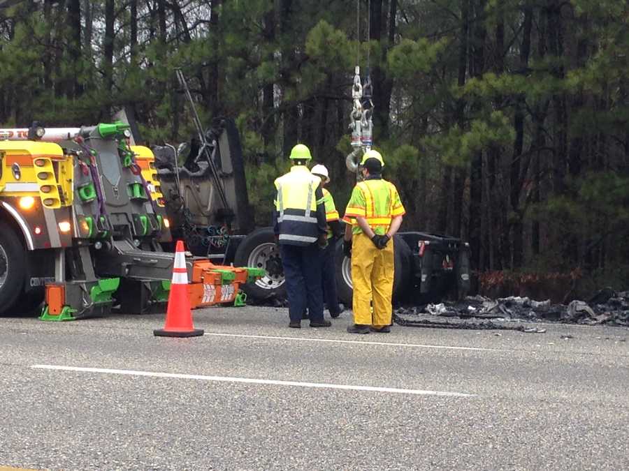 18-wheeler catches fire on I-459 South