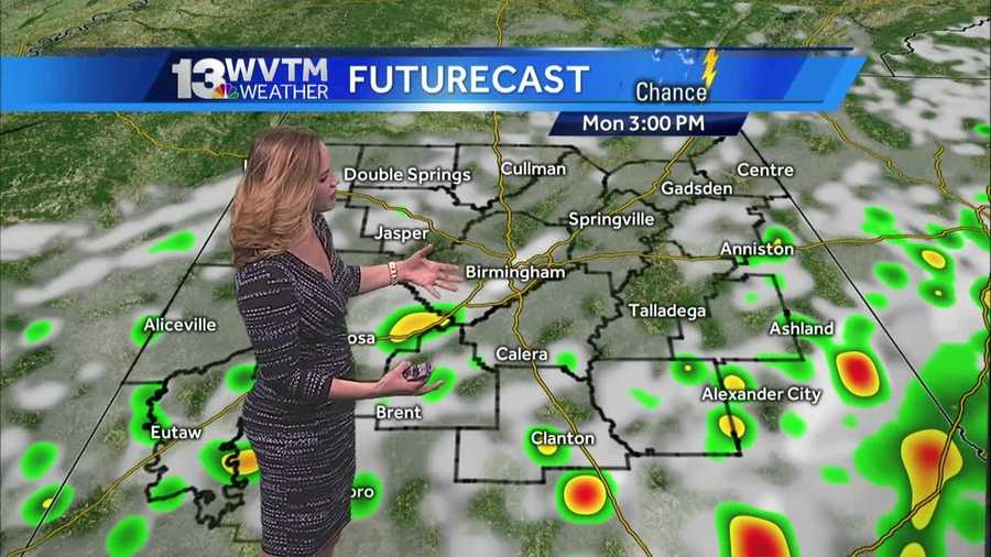 This afternoon, spotty shower or storm still possible, mainly 20/59 and south.