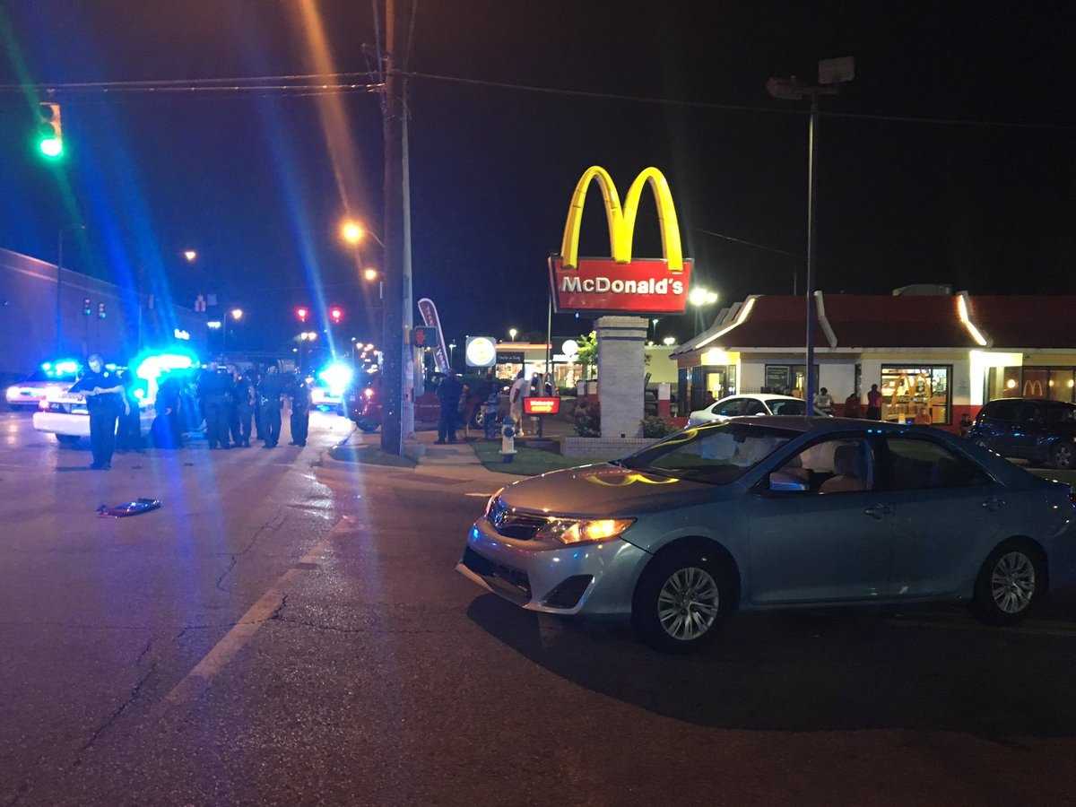 Shooting Victim Crashes Near McDonald's