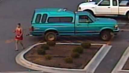 Surveillance image of suspect vehicle in Walmart purse snatching (Boone Police Dept.)