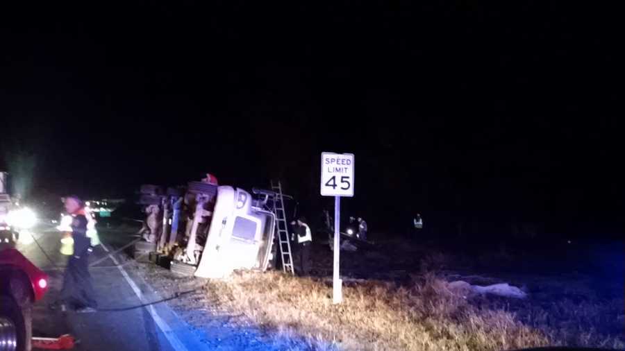 Dump truck overturns in Reidsville