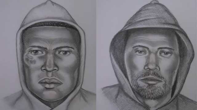 Sketch of Suspect 1 (left) and Suspect 2 (right)