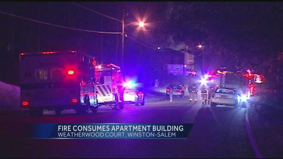 An apartment fire on Weatherwood Court broke out Saturday night in Winston Salem.  One person is in critical condition, and 29 people are currently displaced.