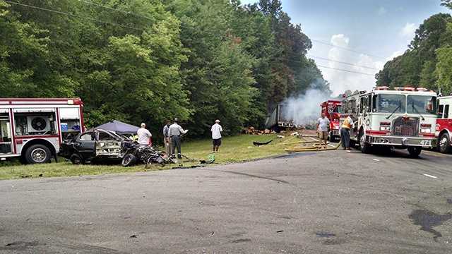 Highway 64 reopens after fiery crash involving big rig