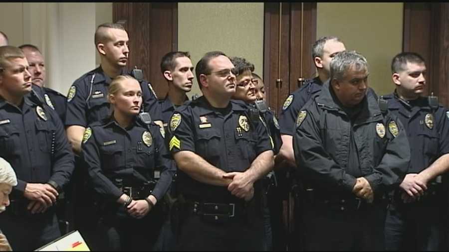 Winston-Salem Police Officers stood in force Monday night before city council to talk about their pay rate as compared to other cities; David Jeannot reports.