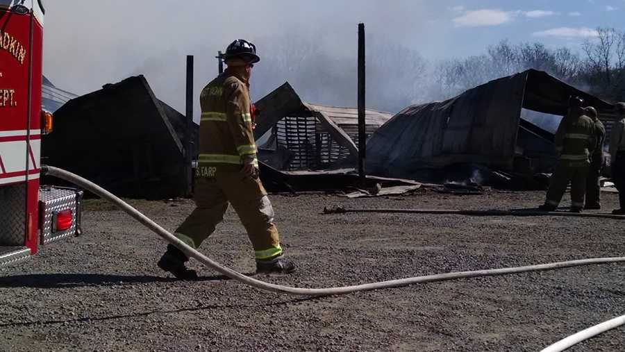 PHOTOS Yadkin County chicken house fire