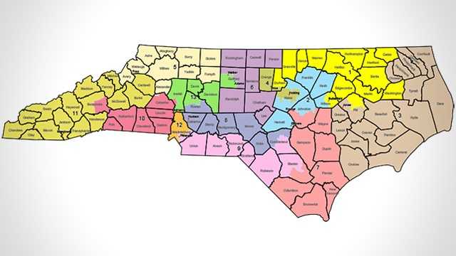2016 North Carolina Congressional district map lines