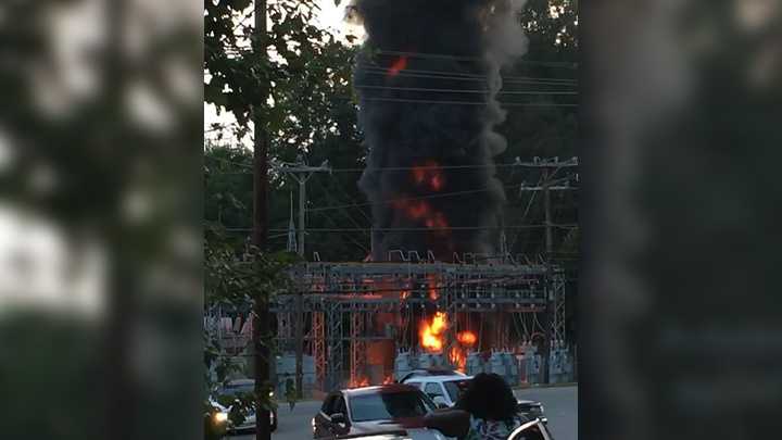 A transformer exploded and caught fire in Winston-Salem Sunday. As many as 14,000 Duke Energy customers lost power.