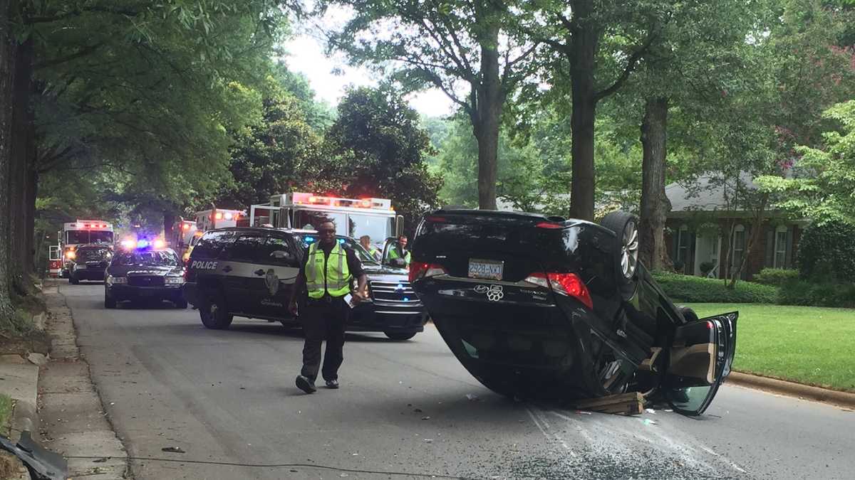 Driver Overturns Car in Greensboro