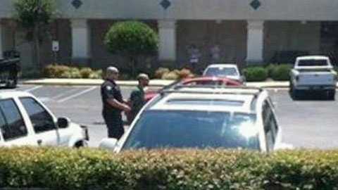 A News 4 viewer took this picture as Jeffrey Martell was being led away from the Laurens Road Chick-fil-A on Wednesday.