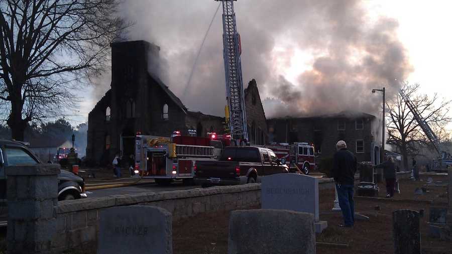 Fire destroys historic church, Sunday service planned for lawn