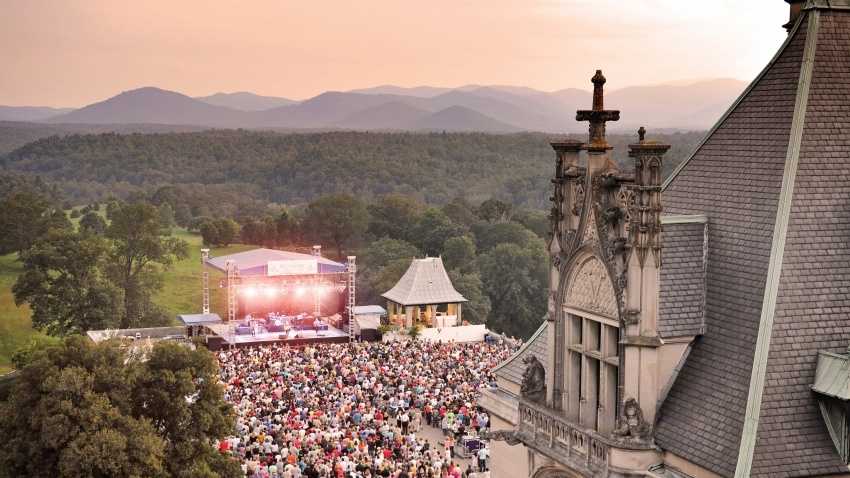 Concerts are on the south terrace of the Biltmore house.