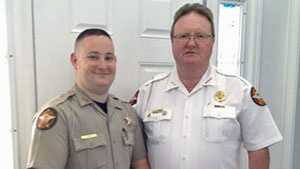 Deputy Cruz Thomas and his father, Sheriff Steve Thomas