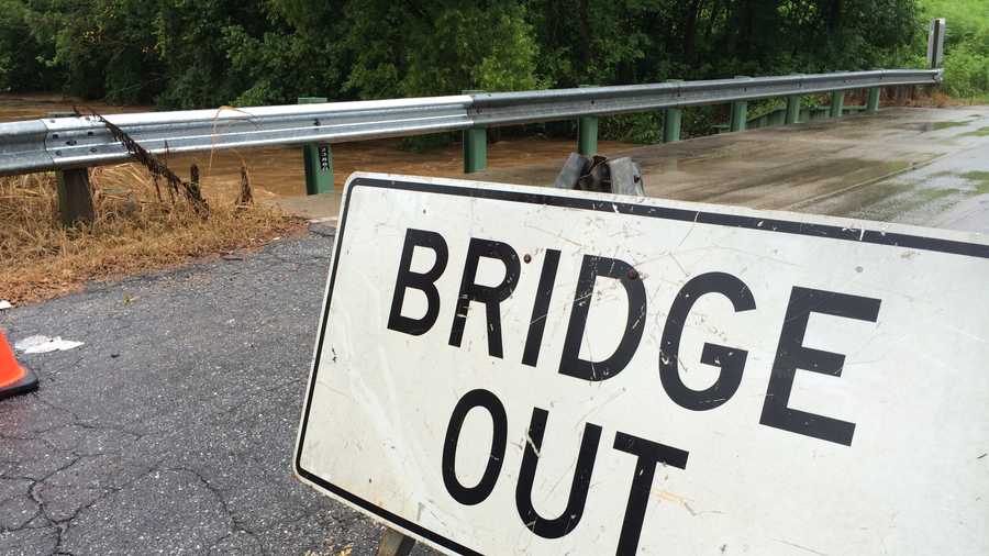 The bridge at Irwin Avenue and Carolina Dr. in Spartanburg Co. was closed Friday morning due to flooding.