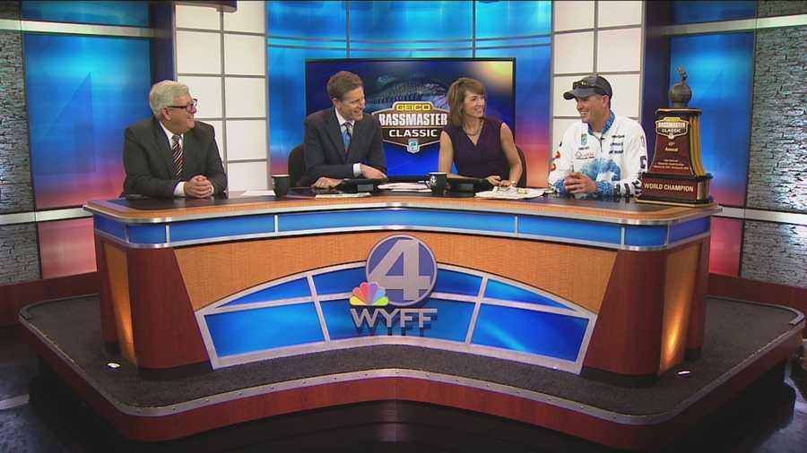 He took the top prize at this weekend's Bassmaster Classic, then Casey Ashley, of Donalds, stopped by WYFF News 4 Today to show it off, and thank his fans.