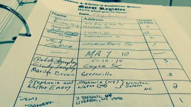 Dylann Roof signed the guest register at the Confederate Museum and Library in Greenville on May 10.