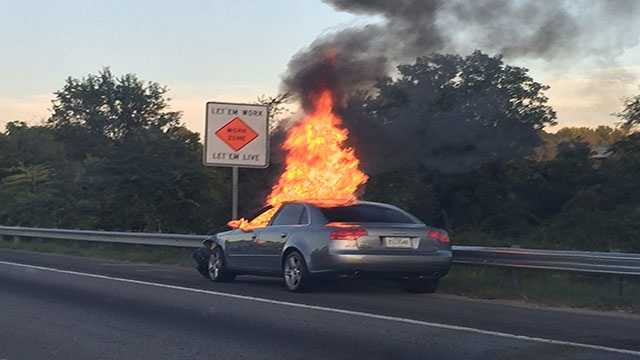 Lanes reopen after vehicle fire blocks I-85