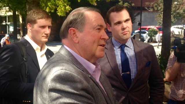 Republican candidate Mike Huckabee at Spill the Beans in Greenville, SC