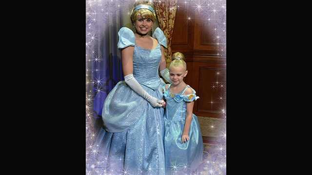 Sarah Clark gets wish granted of meeting Disney princesses before she loses her eyesight.