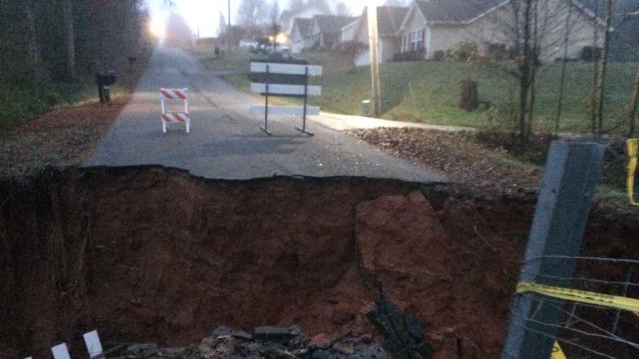 Guyton Road partially collapsed on Christmas morning, according to neighbors.