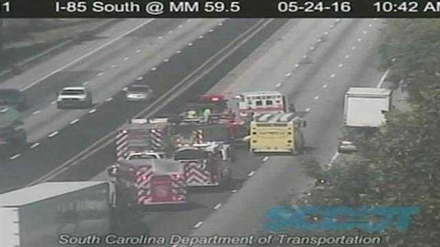 All lanes open on I-85 southbound following wreck