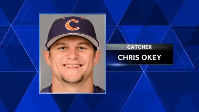 Clemson catcher Chris Okey didn't have to wait long to hear his named called in the 2016 Major League Baseball Draft.